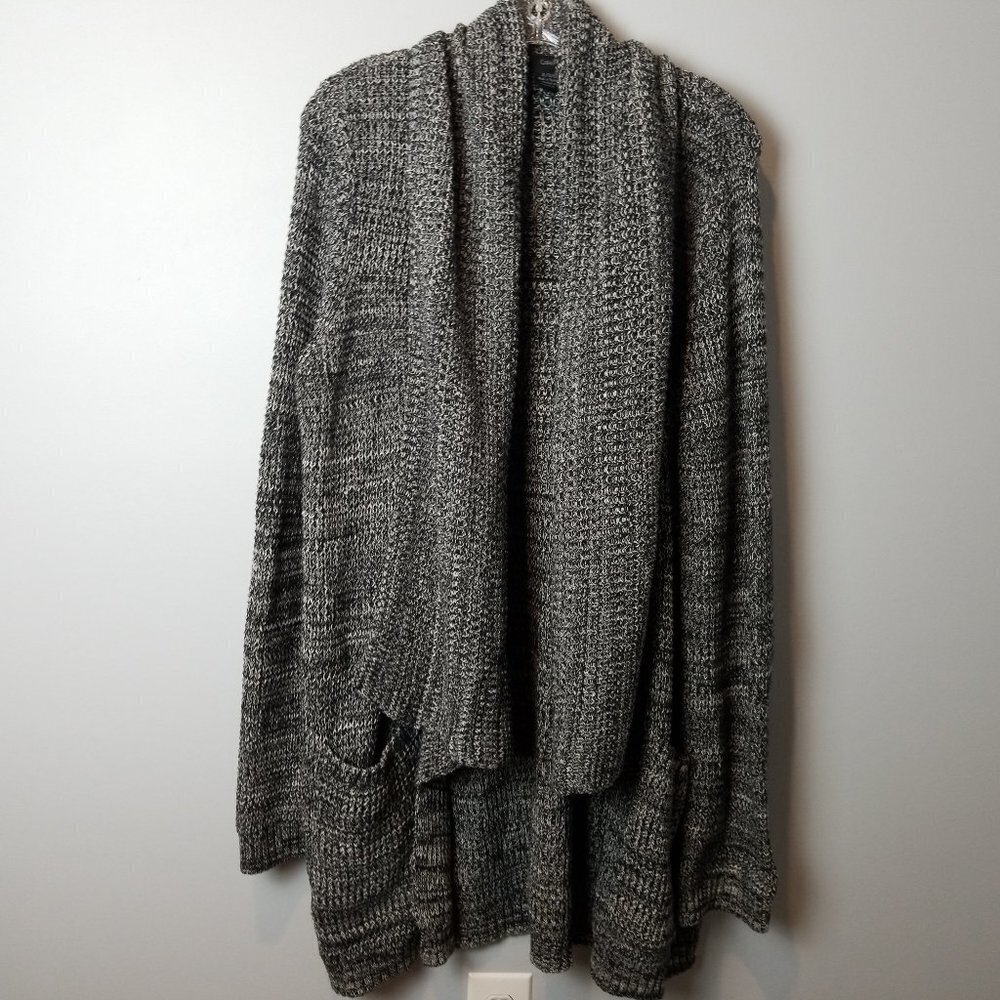 Calvin Klein drape black & white open cardigan